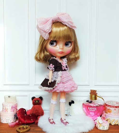 Dress set (Neo Blythe Size) "Strawberry Chocolate ♡" by Fairy Rabbit