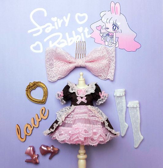 Dress set (Neo Blythe Size) "Strawberry Chocolate ♡" by Fairy Rabbit