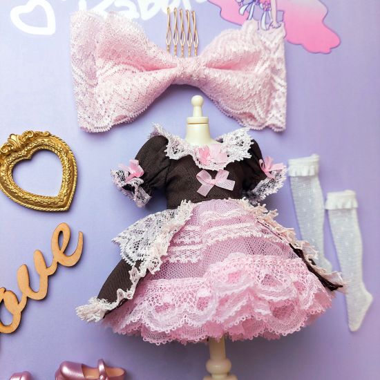 Dress set (Neo Blythe Size) "Strawberry Chocolate ♡" by Fairy Rabbit