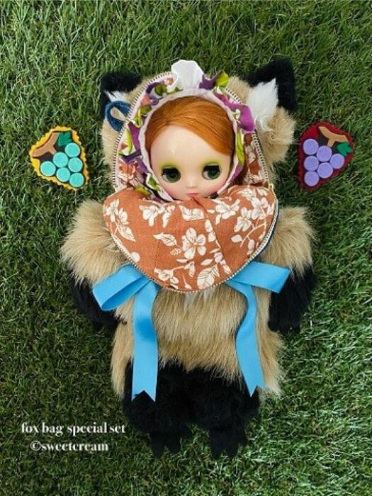 Headband for dolls "Fox bag special set （bonnet  hat & grape brooch）" by sweetcream