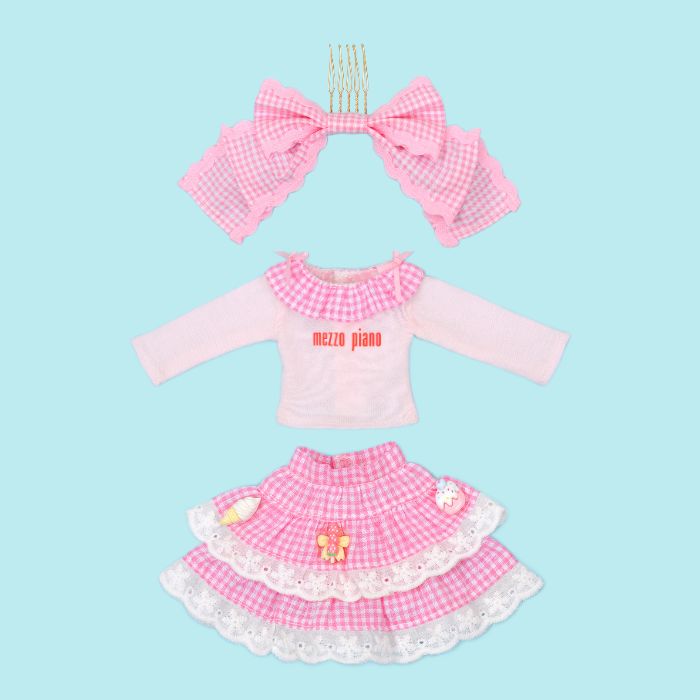 Dear Darling fashion for dolls  "mezzo piano Gingham Check Dress Set "