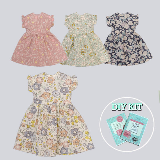 Dear Darling fashion for dolls "DIY sewing kit french sleeve dress" 22cm doll size