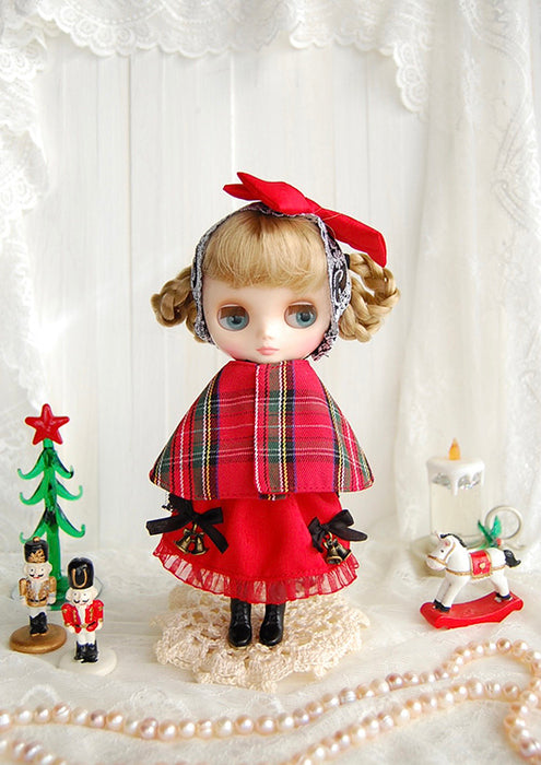 Dress set (Neo Blythe Size) "Middie Blythe Size Merriest Christmas Dress 3-Piece Set" by TIROL