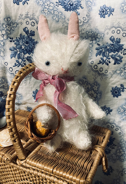 ☆OOAK☆ Stuffed toy "2 Pink ribbon rabbit" by nikibbit ニキビット