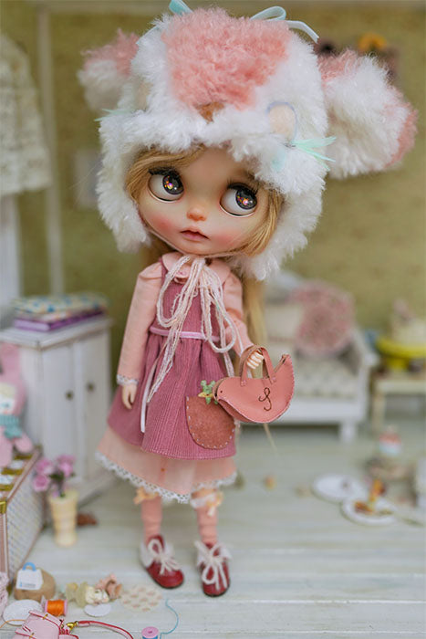 Load image into Gallery viewer, ☆OOAK☆ Dress set (Neo Blythe Size) &amp;quot;Little Bambi Pink&amp;quot; by JiajiaDoll
