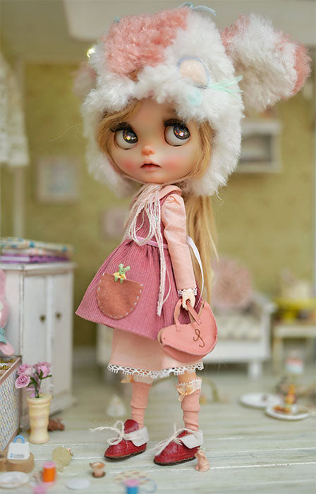 Load image into Gallery viewer, ☆OOAK☆ Dress set (Neo Blythe Size) &amp;quot;Little Bambi Pink&amp;quot; by JiajiaDoll
