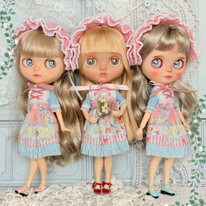 ドレスセット（ネオブライスサイズ）「空とぶうさぎワンピース」by Roro'sdoll