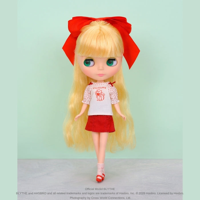 Dear Darling fashion for dolls「プリントラグランTシャツ」レッド