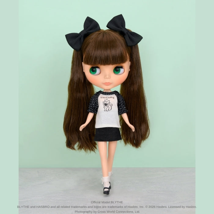 Dear Darling fashion for dolls「プリントラグランTシャツ」ホワイト