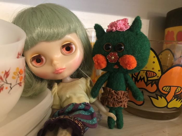 ☆OOAK☆ Stuffed toy "みどりのネコポンタン (Green cat PONTAN )" by アンポンターンズ(anpontooners)