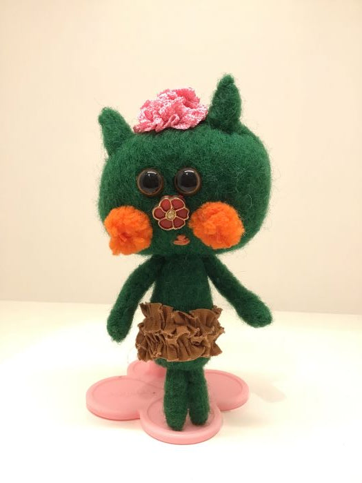 ☆OOAK☆ Stuffed toy "みどりのネコポンタン (Green cat PONTAN )" by アンポンターンズ(anpontooners)