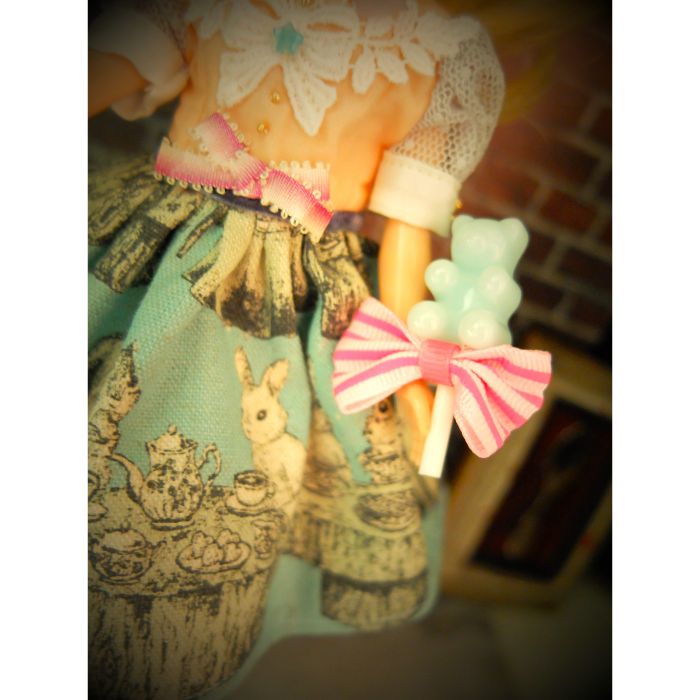 ドレスセット（ネオブライスサイズ）「candy Shop bunny＆squirrel (ピンク)」by chic☆rin