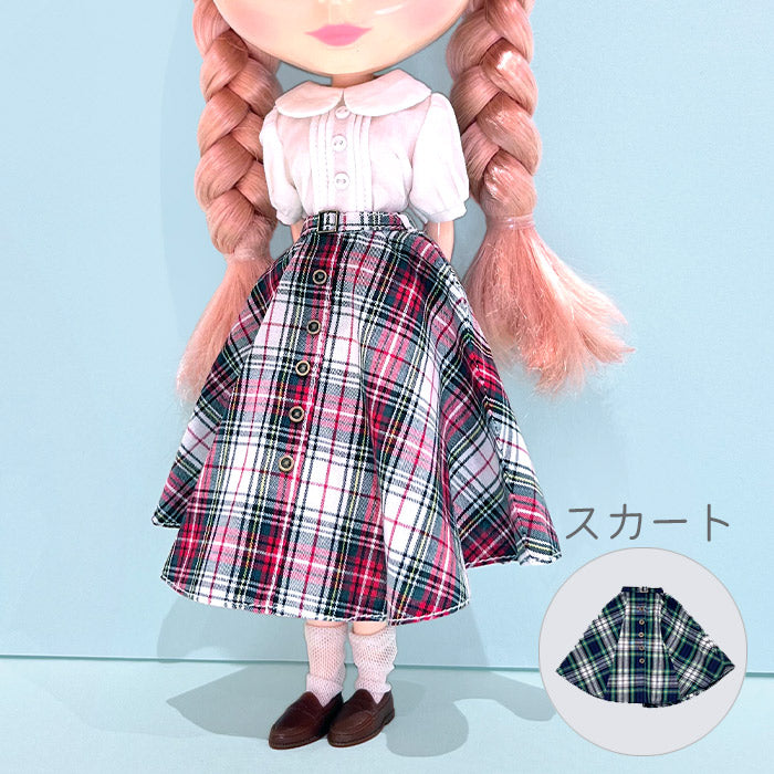Dear Darling fashion for dolls "Checked Skirt with Buckle"