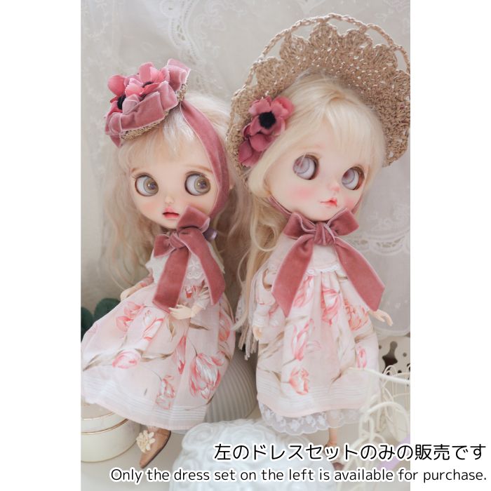 ドレスセット（ネオブライスサイズ）「Laetitia Collection 〝fleurs roses〟《~ deux ~》」by Laetitia