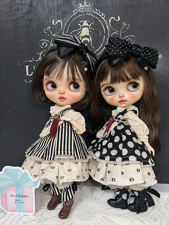 Doll Accessories(Neo Blythe Size) "Dot-patterned catsuit" by m-ribbon 