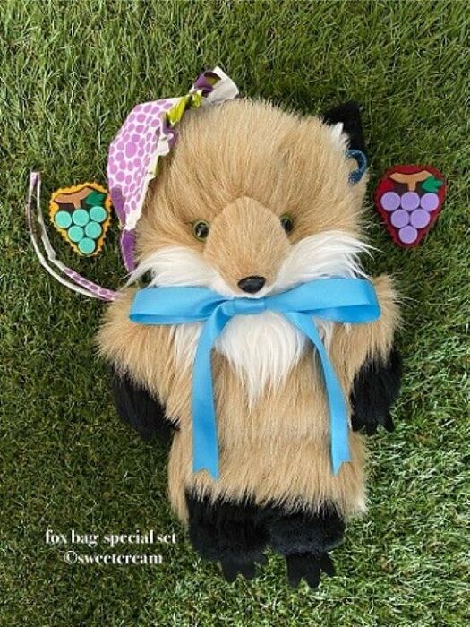 ドール用小物「Fox bag special set （bonnet  hat & grape brooch）」by sweetcream