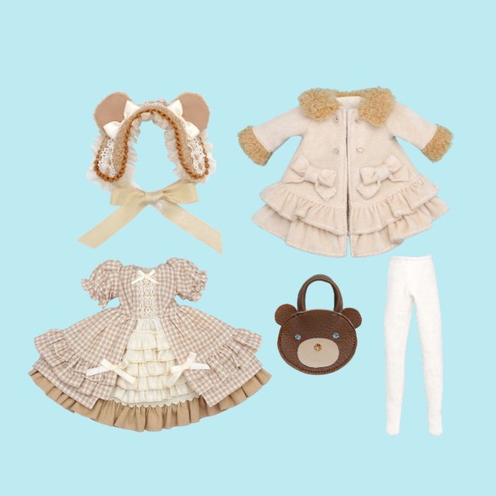 Dear Darling fashion for dolls「くま耳ヘッドドレス付きドレスセット」