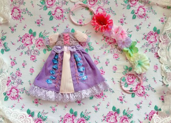 Dress set (Middie Blythe Size) "Rapunzel" by TIROL