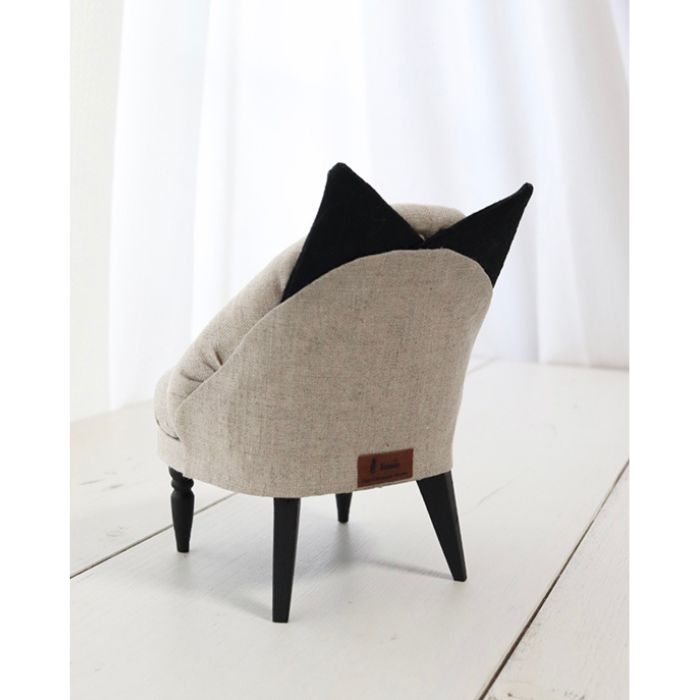 ☆OOAK☆ Furniture for dolls "Black Eared Single Sofa" by Renée miniature 