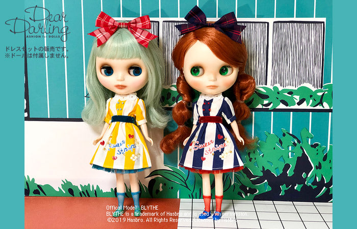 Load image into Gallery viewer, Dear Darling fashion for dolls &amp;quot;sandy striped dress set&amp;quot;
