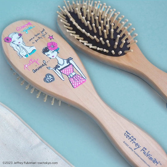 Load image into Gallery viewer, Jeffrey Fulvimari &amp;quot;Wood Hairbrush with Purse&amp;quot;
